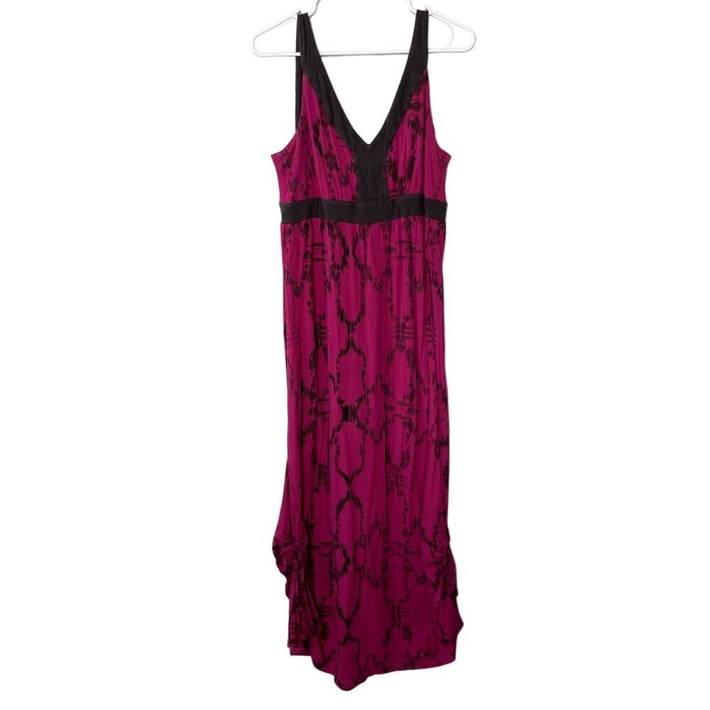 The North Face long pink and gray dress maxi style summer v-neck women size L